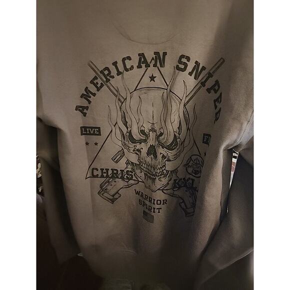 Howitzer Style Men's Hoodie CHRIS KYLE WAR Skull Freedom Grunt MFG Small NWT CR3 - Picture 2 of 7